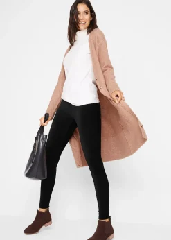 Legging en velours finement côtelé à large taille élastiquée