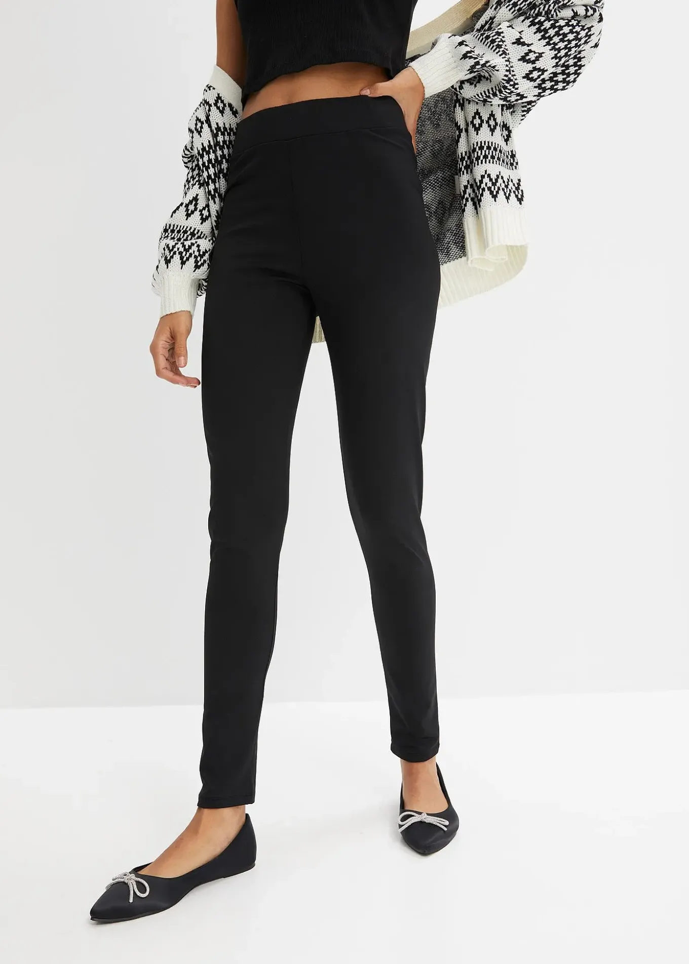 Legging thermique taille haute à large ceinture élastiquée