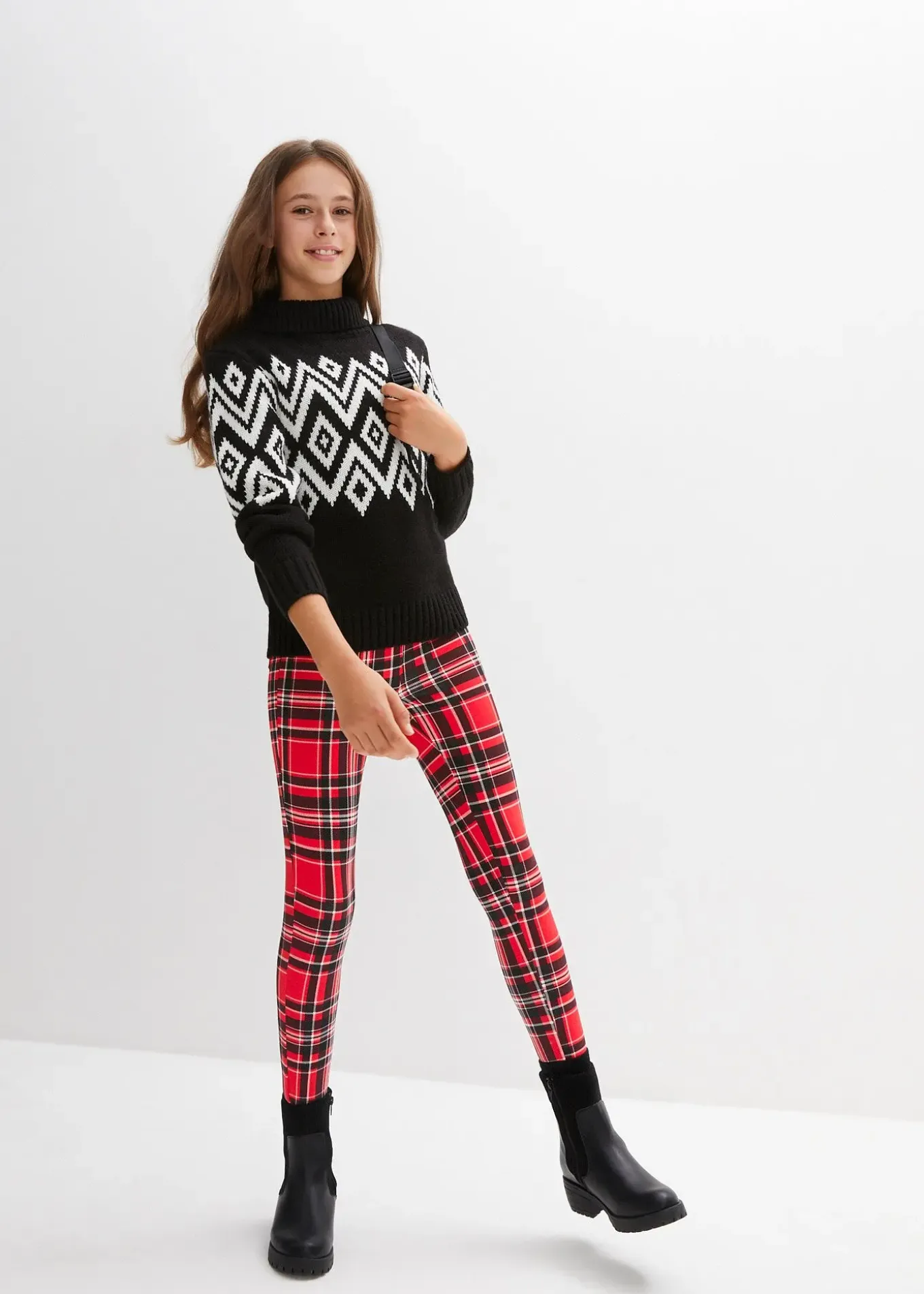 Legging thermo fille à carreaux