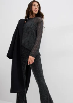 Legging évasé effet lurex