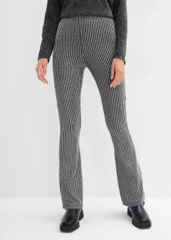 Legging évasé effet lurex