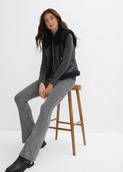 Legging évasé effet lurex