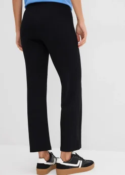 Legging évasé en matière côtelée, cropped