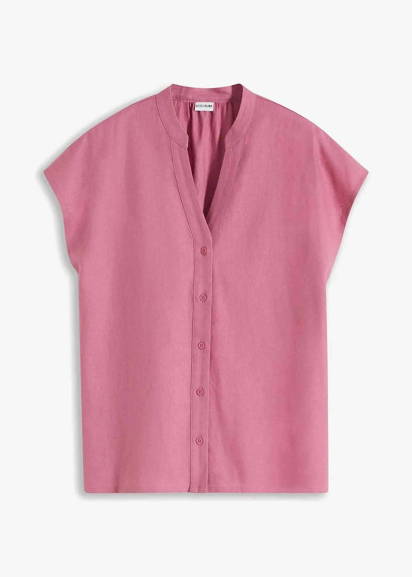 Léger chemisier manches courtes en lin mélangé