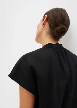 Léger chemisier manches courtes en lin mélangé