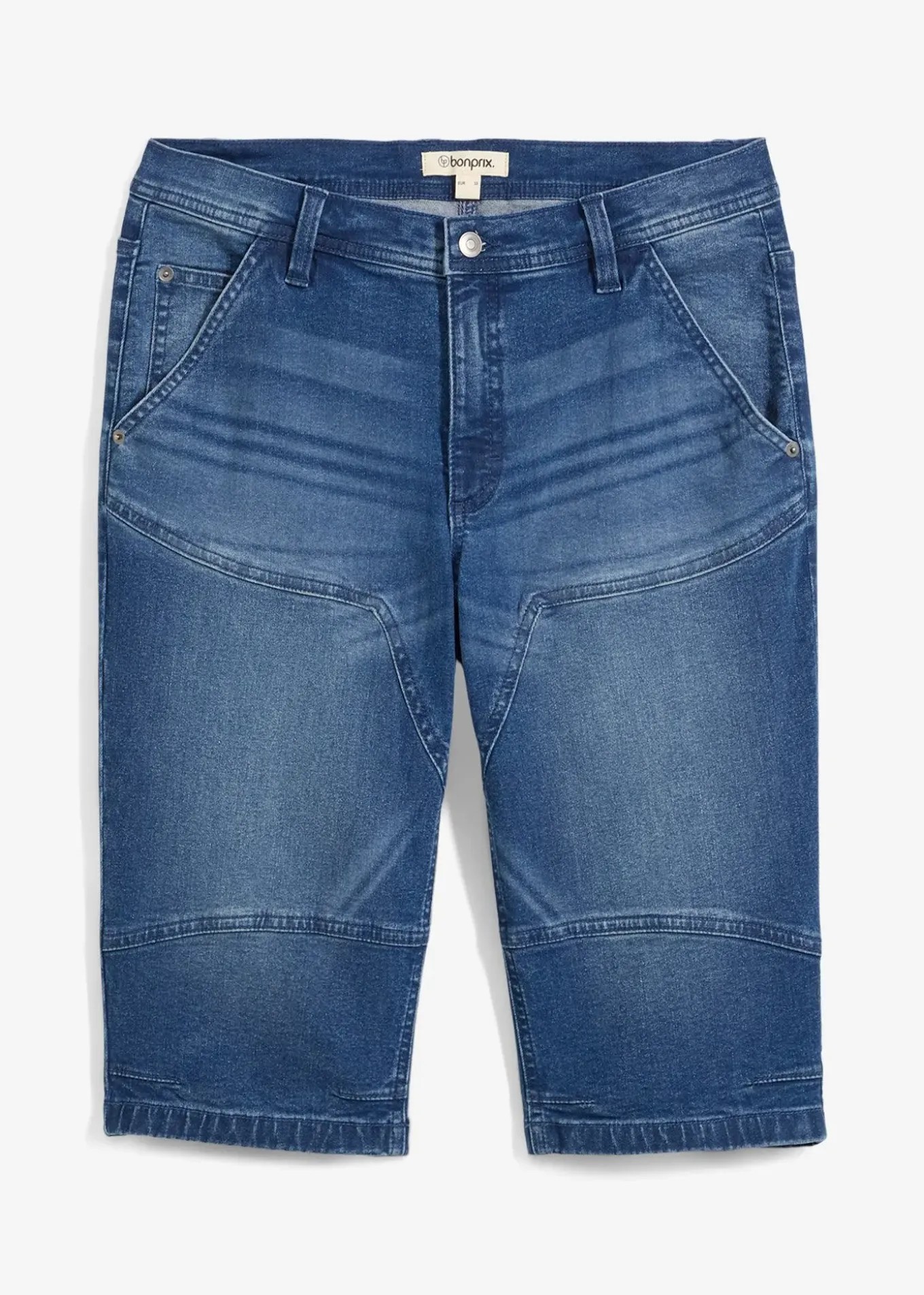 Long bermuda en jean extensible, Regular
