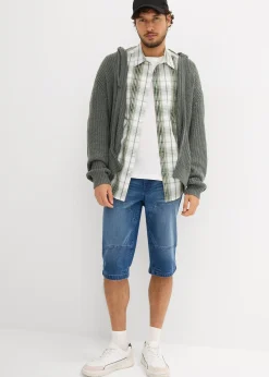 Long bermuda en jean extensible, Regular