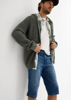 Long bermuda en jean extensible, Regular