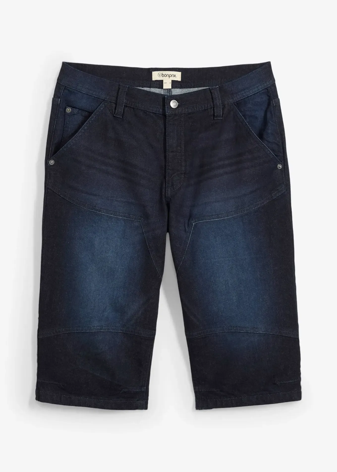 Long bermuda en jean extensible, Regular