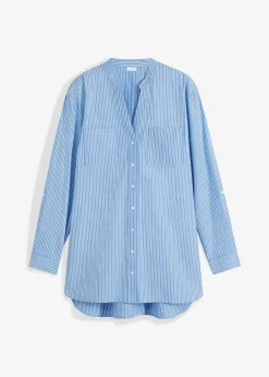 Long chemisier à manches retroussées