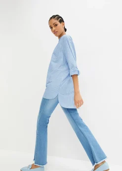 Long chemisier à manches retroussées