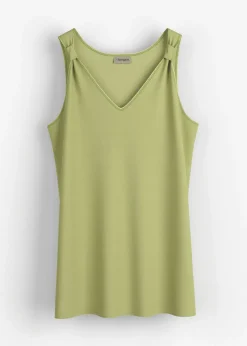 Long débardeur en viscose et lin