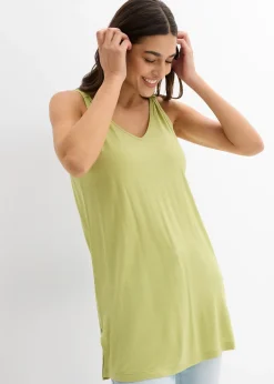 Long débardeur en viscose et lin