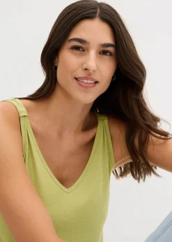 Long débardeur en viscose et lin