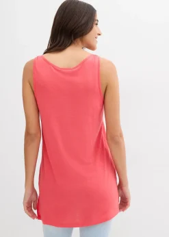 Long débardeur en viscose et lin