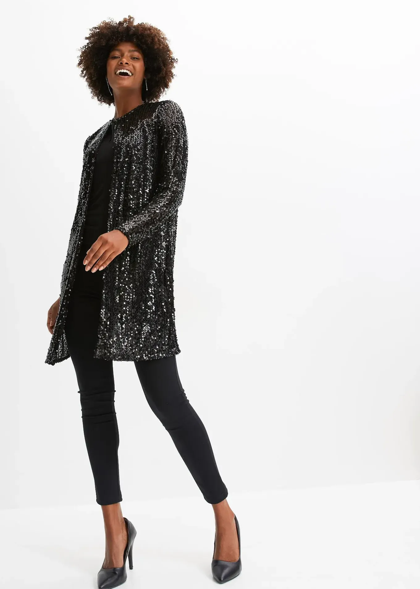 Long gilet à sequins