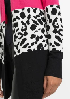 Long gilet en maille côtelée