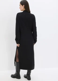 Long gilet en maille douce, viscose majoritaire