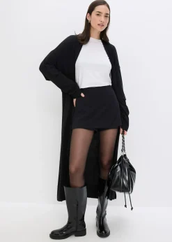 Long gilet en maille douce, viscose majoritaire