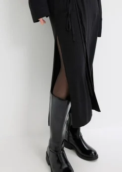 Long gilet en maille douce, viscose majoritaire