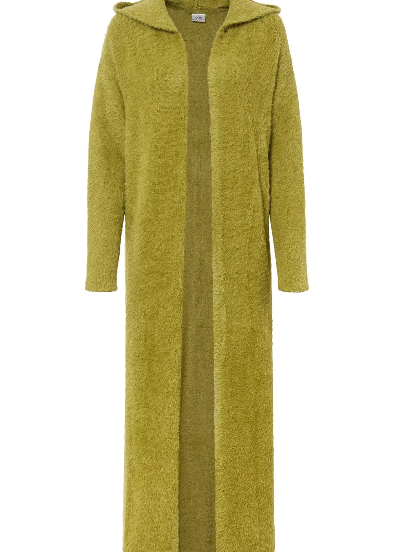 Long gilet en maille duveteuse