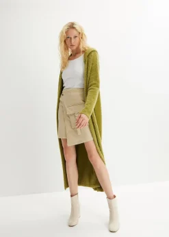 Long gilet en maille duveteuse