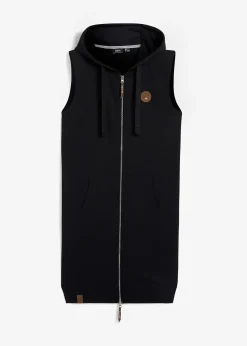 Long gilet sweat sans manches