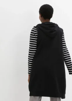 Long gilet sweat sans manches