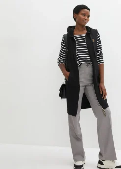 Long gilet sweat sans manches