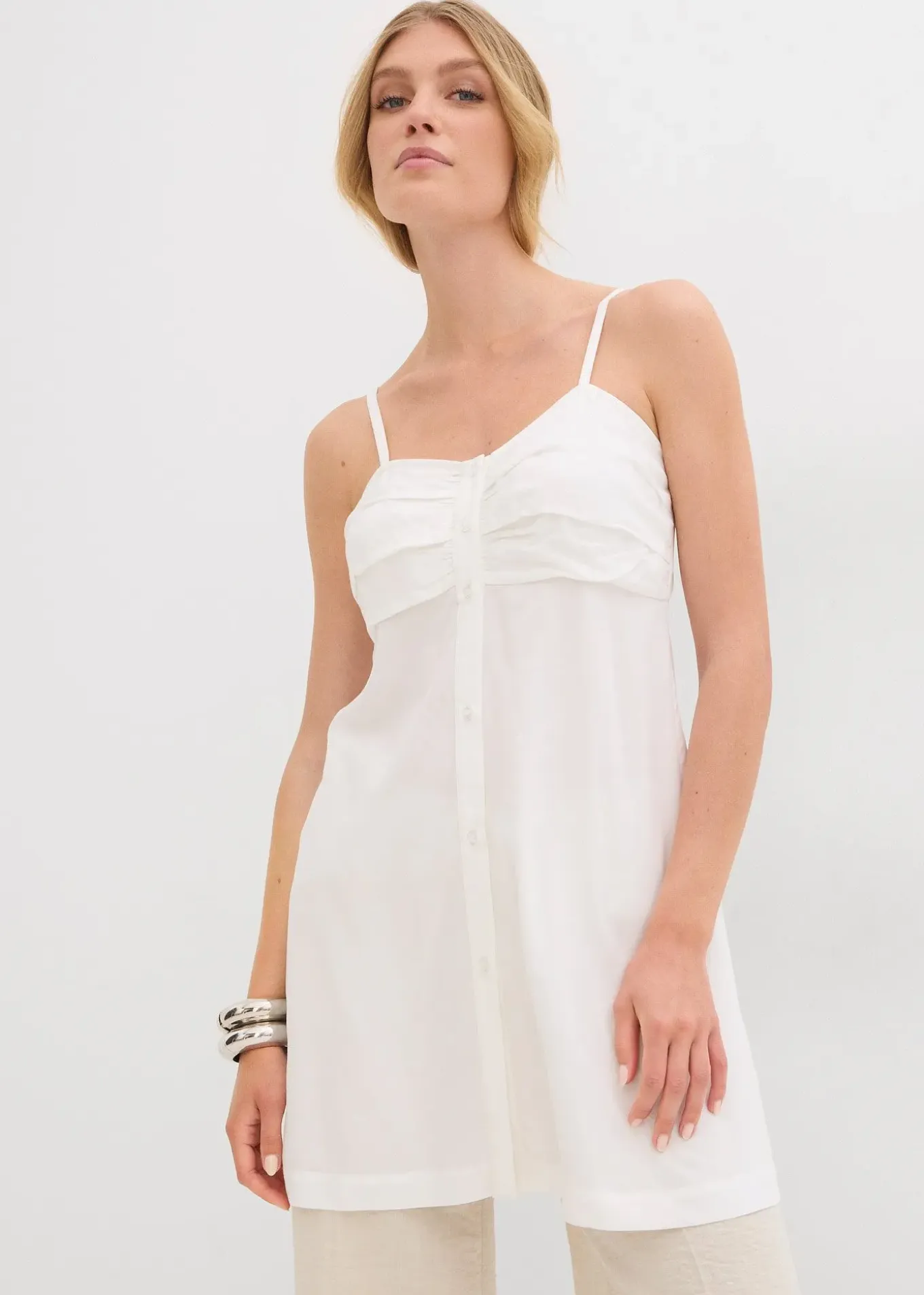 Longue blouse sans manches en viscose