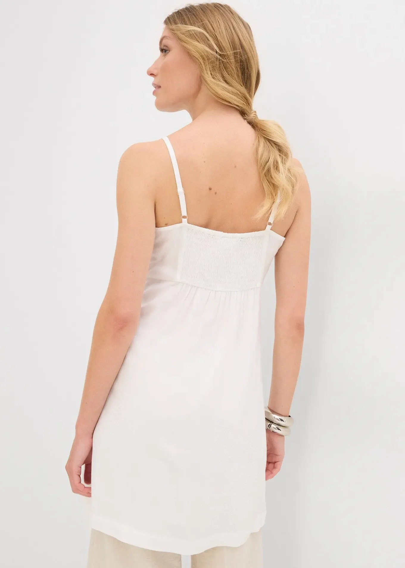 Longue blouse sans manches en viscose