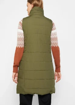 Longue doudoune sans manches à col montant