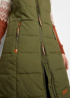 Longue doudoune sans manches à col montant