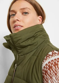 Longue doudoune sans manches à col montant