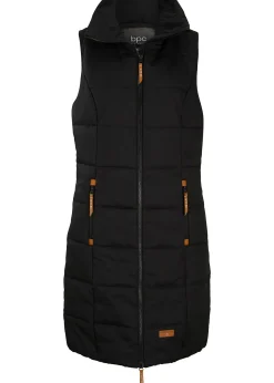 Longue doudoune sans manches à col montant