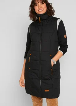 Longue doudoune sans manches à col montant