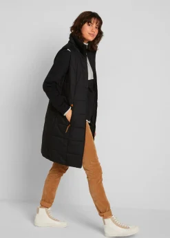 Longue doudoune sans manches à col montant