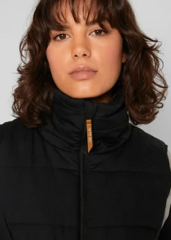 Longue doudoune sans manches à col montant