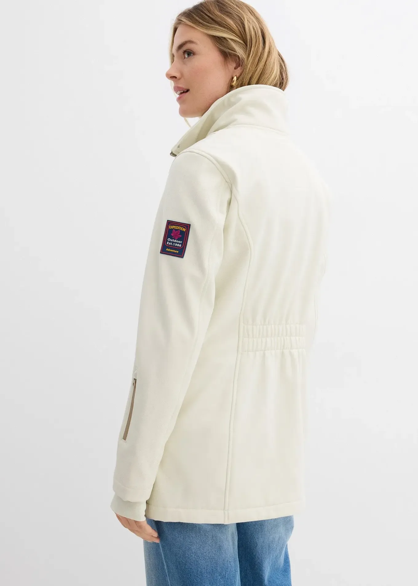 Longue parka en softshell extensible et déperlant