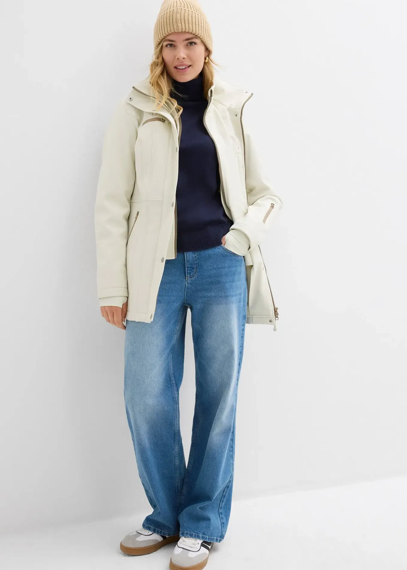 Longue parka en softshell extensible et déperlant