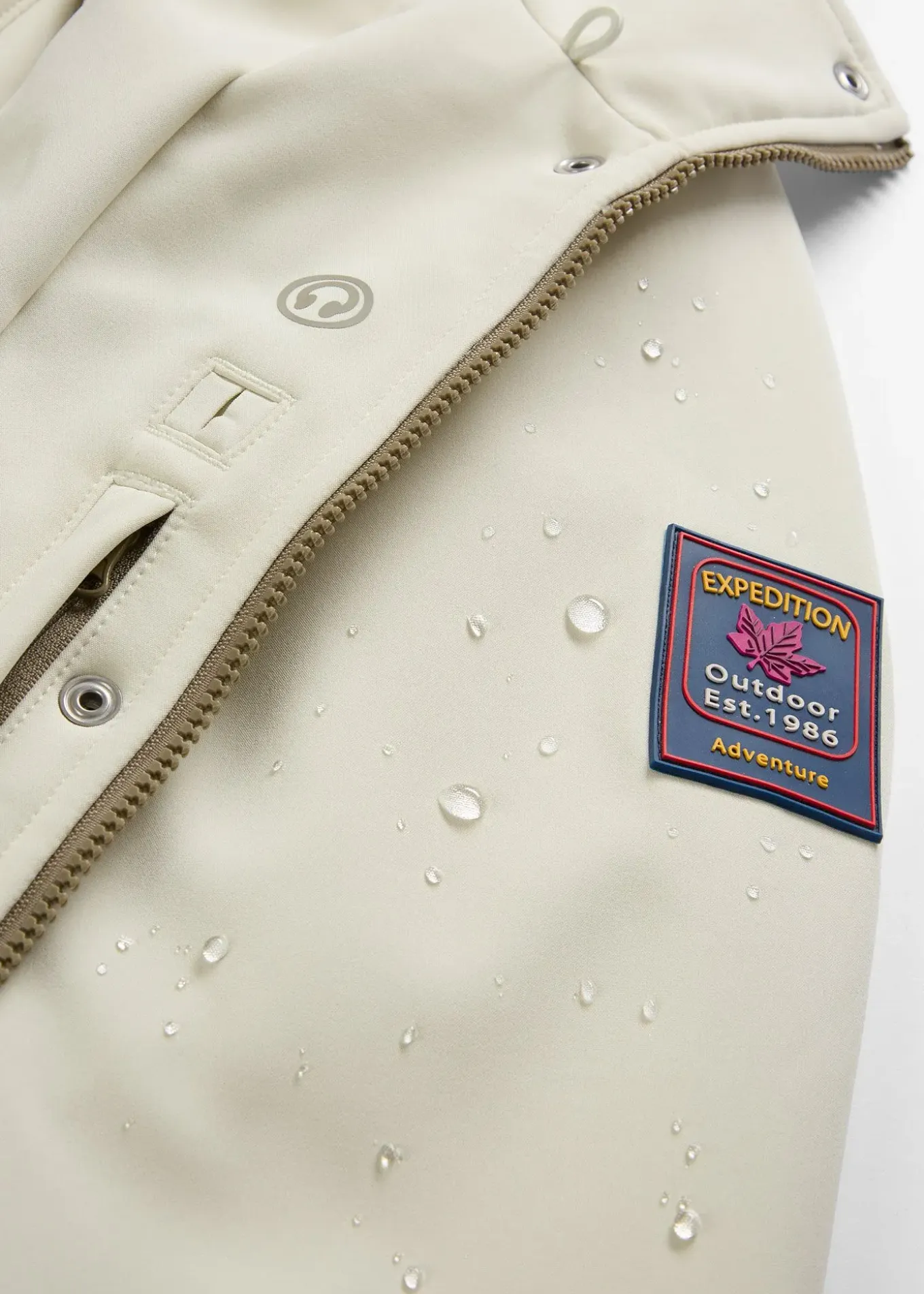 Longue parka en softshell extensible et déperlant