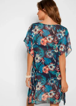 Longue tunique de plage en mousseline légère