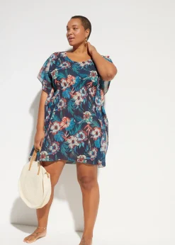 Longue tunique de plage en mousseline légère