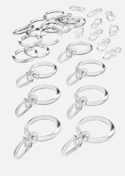 Lot de 30 anneaux de rideaux avec crochet