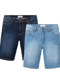 Lot de 2 bermudas en jean extensible, regular