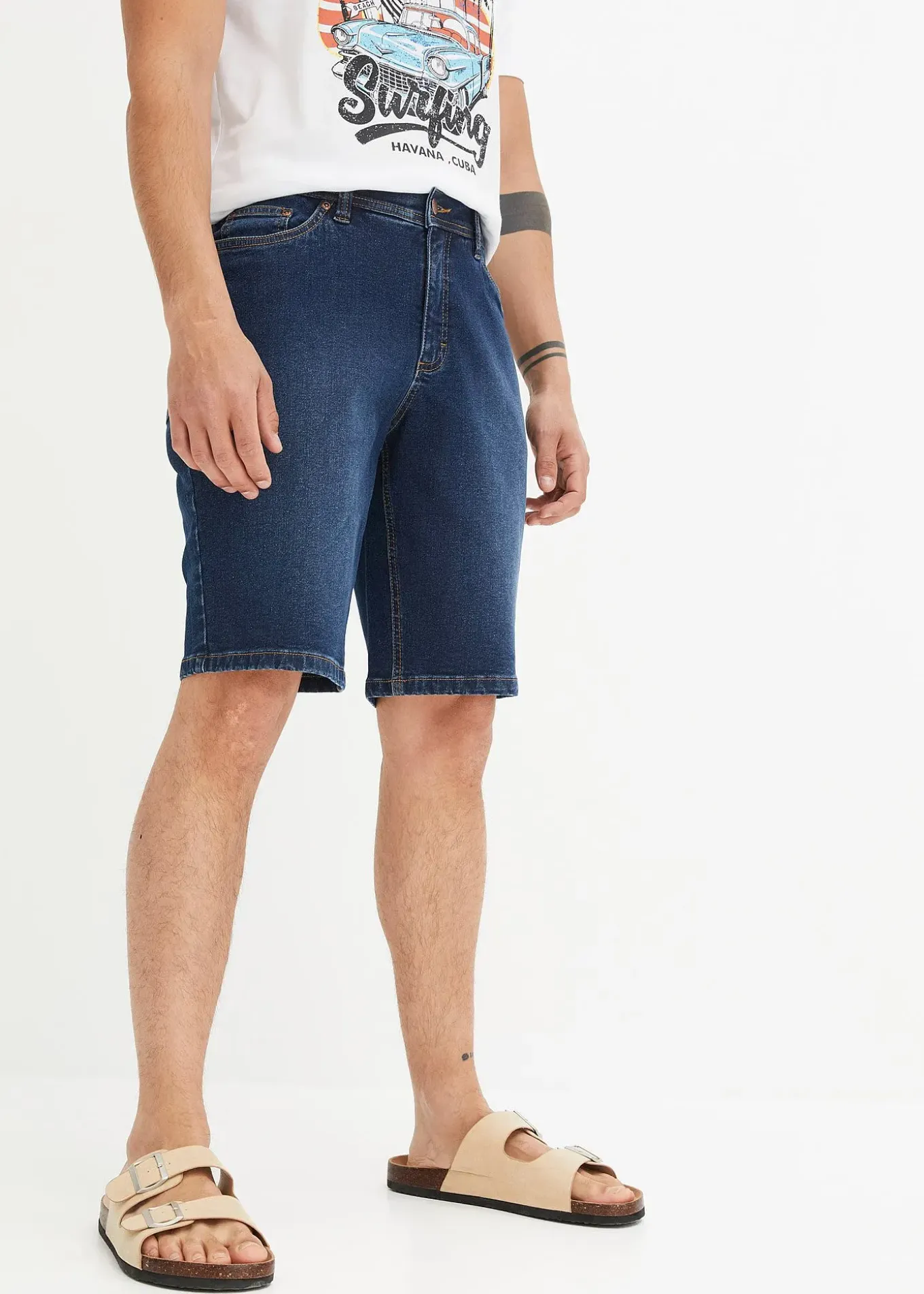 Lot de 2 bermudas en jean extensible, regular