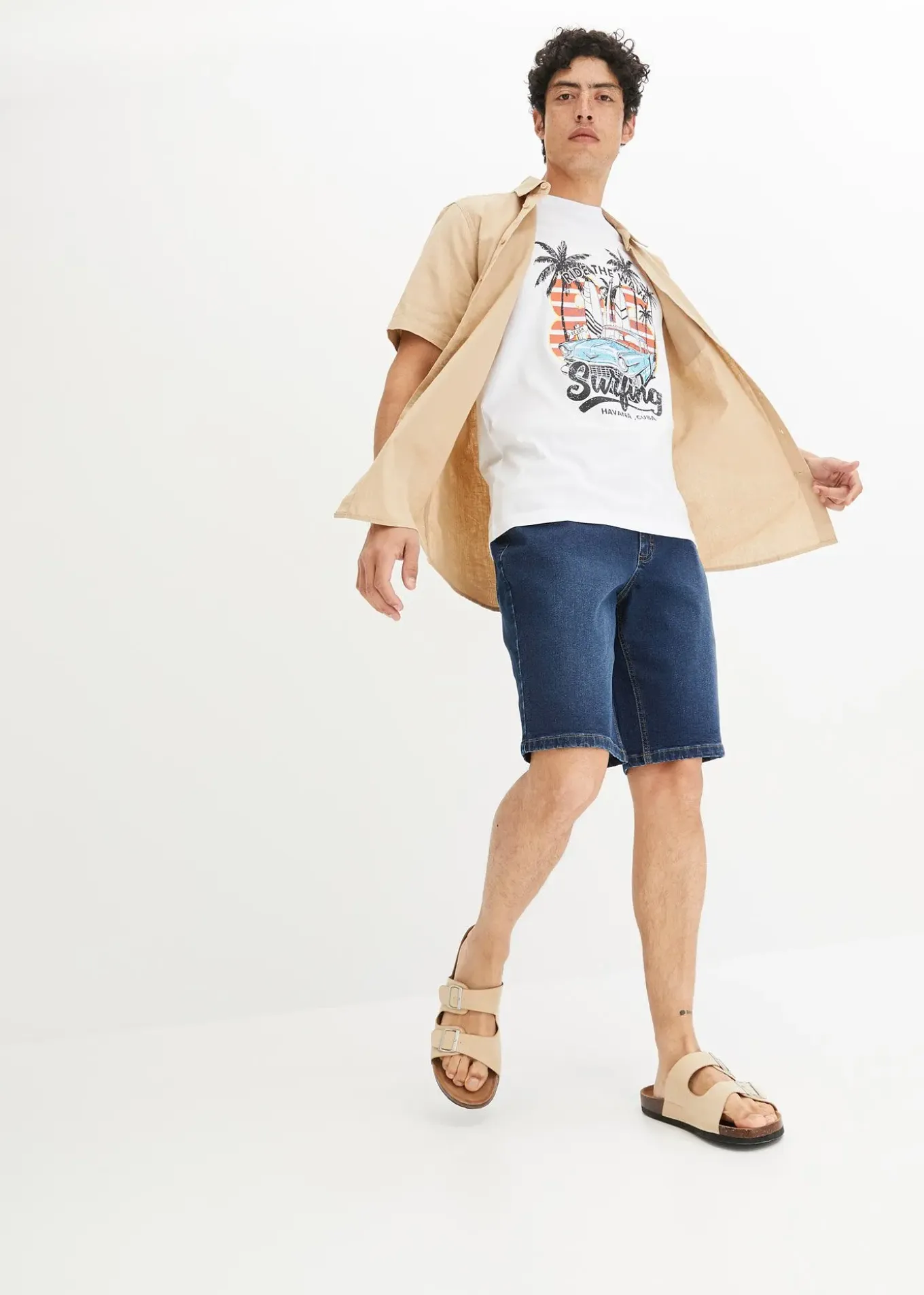 Lot de 2 bermudas en jean extensible, regular