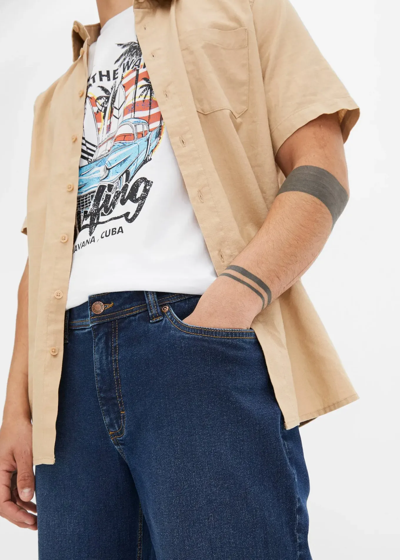 Lot de 2 bermudas en jean extensible, regular