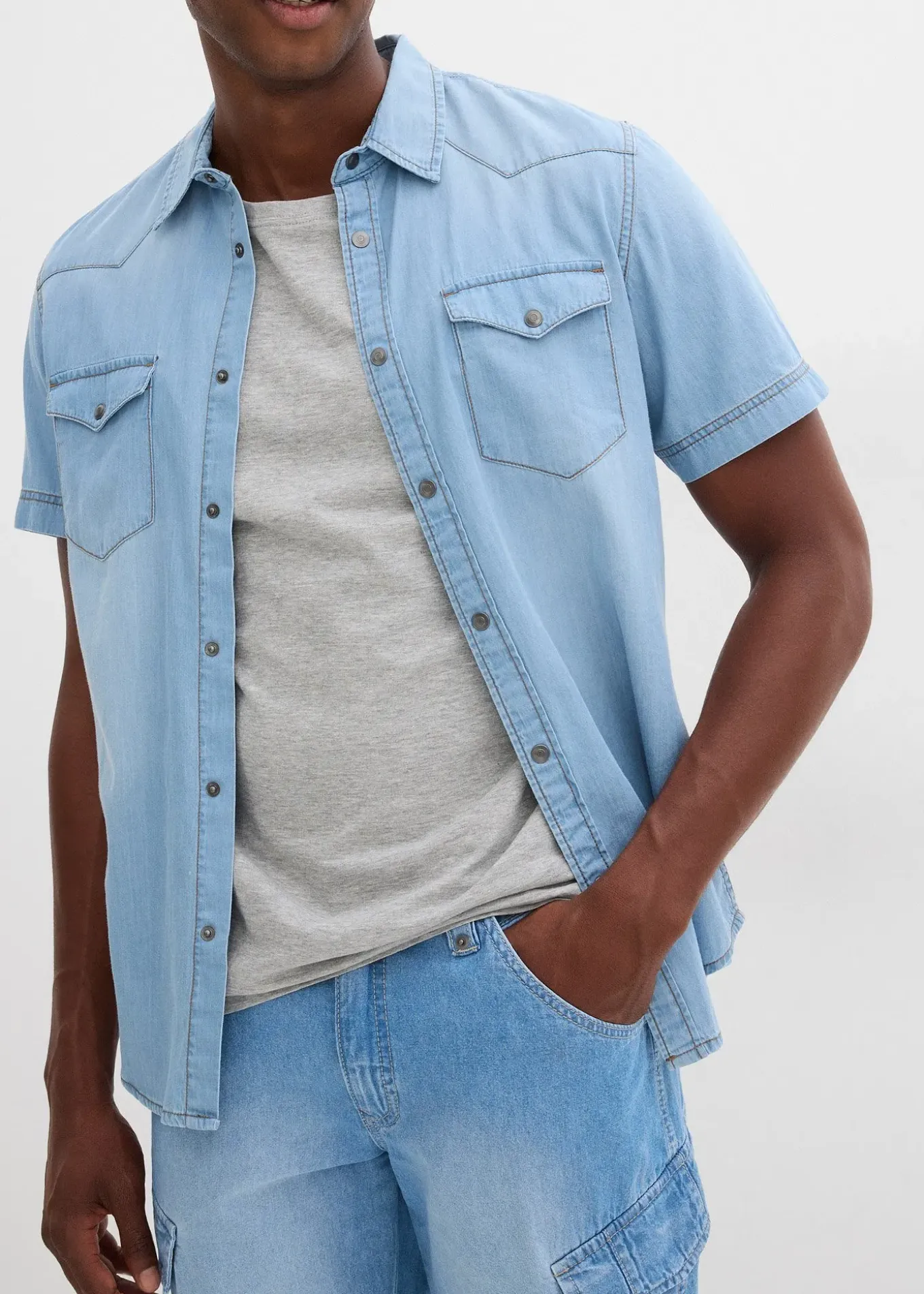 Lot de 2 bermudas loose en denim léger 100% coton