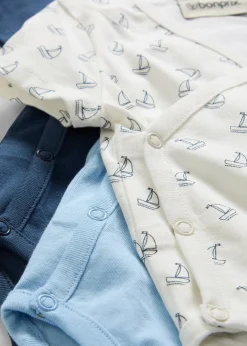 Lot de 3 bodies bébé croisés manches courtes, 100% coton